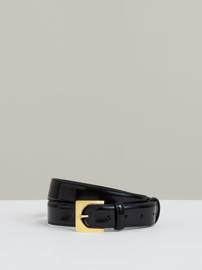 Suede Square Buckle Belt in Black | Reiss Women Best Seller