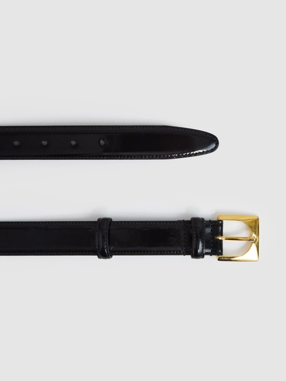 Suede Square Buckle Belt in Black | Reiss Women Best Seller