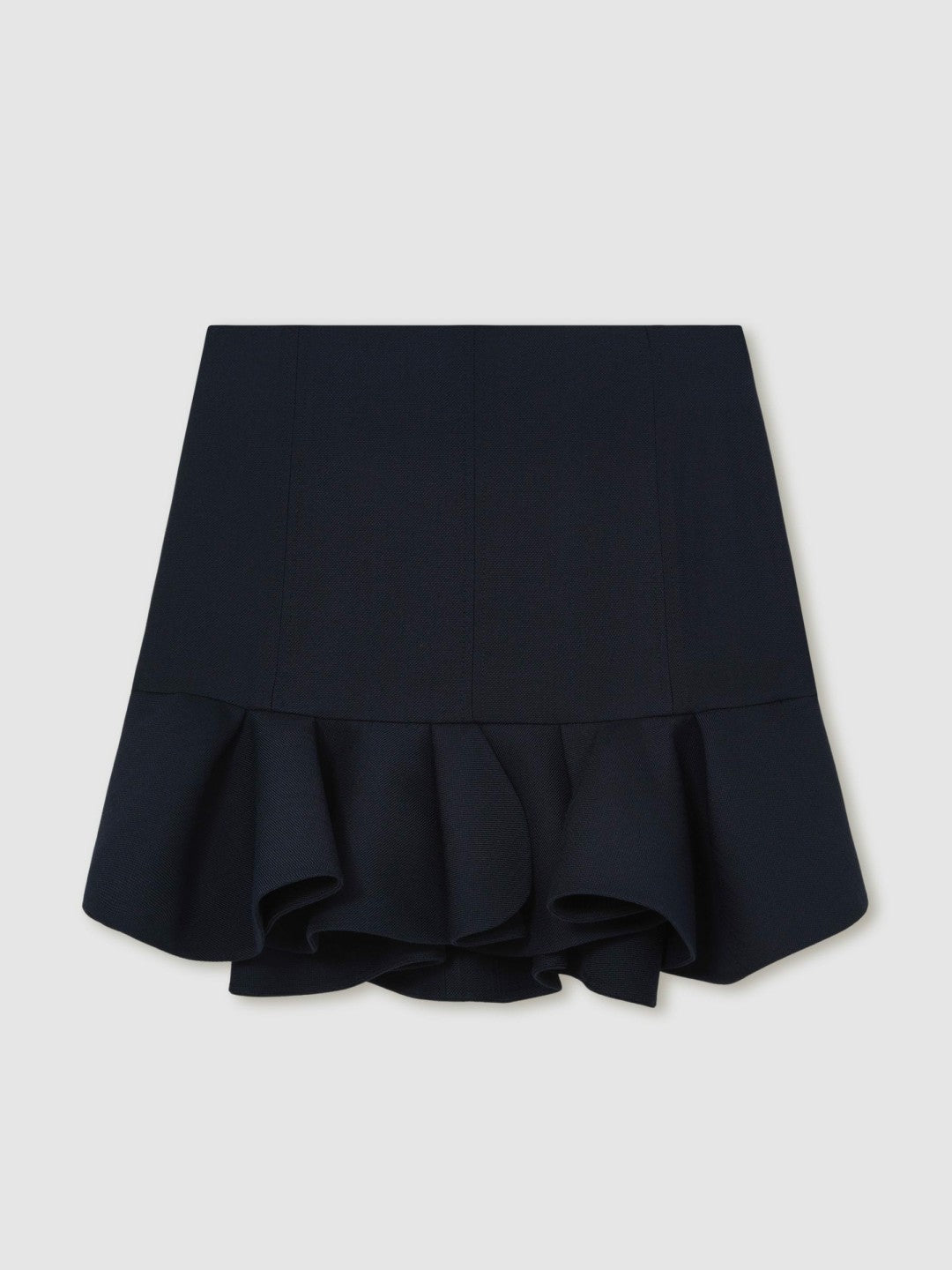 Ruffle-Hem Mini Skirt in Navy | Reiss Women Signature