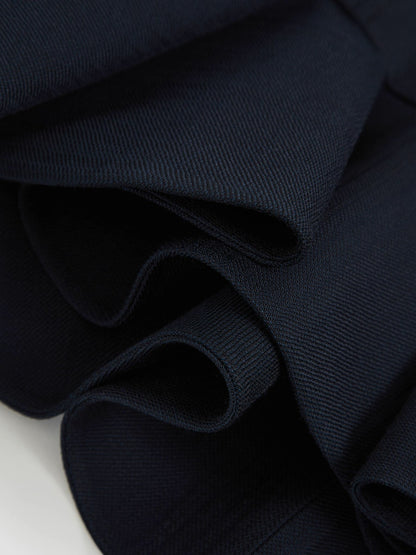 Ruffle-Hem Mini Skirt in Navy | Reiss Women Signature
