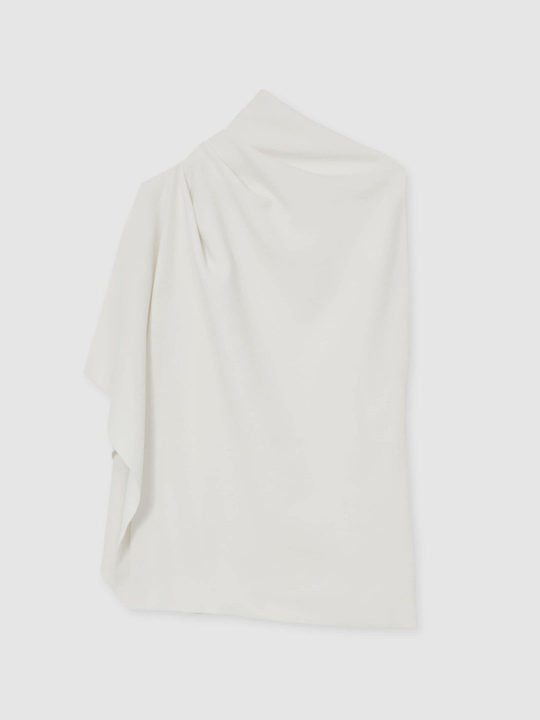 One-Shoulder Draped Top in Ivory | Reiss Women Exclusive