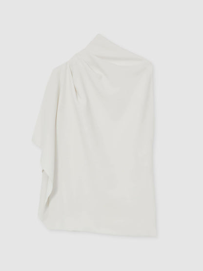 One-Shoulder Draped Top in Ivory | Reiss Women Exclusive