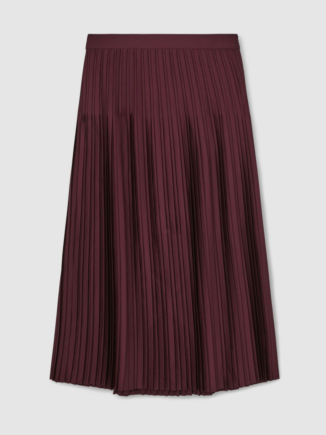 Pleated Midi Skirt in Burgundy | Reiss Women Best Seller
