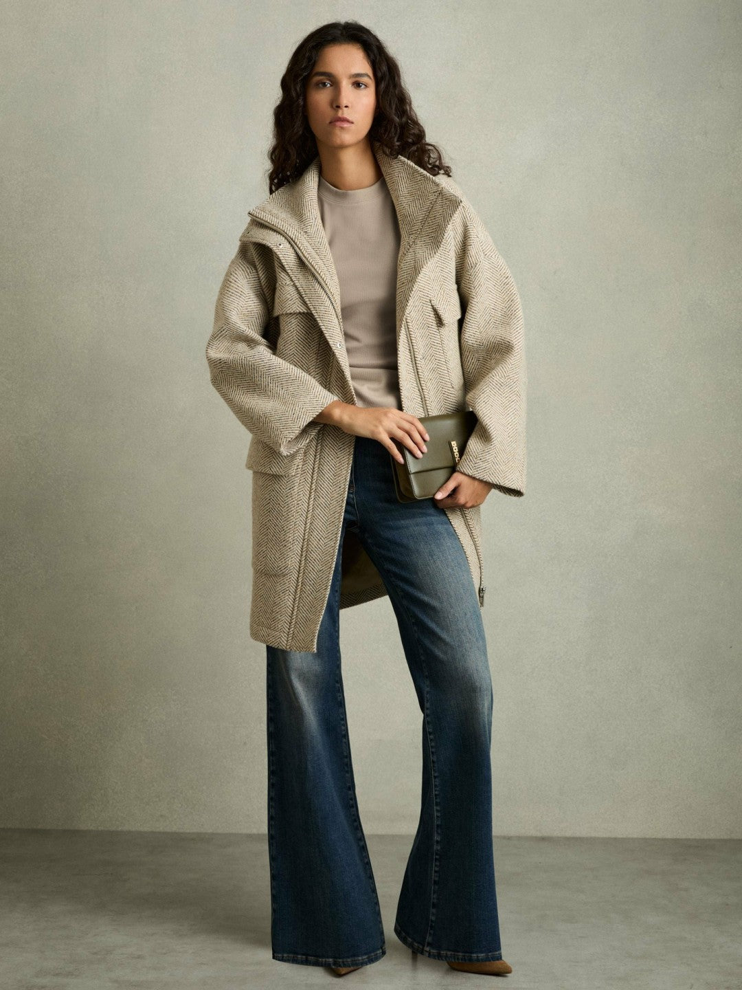 Ribbed Ruched Waist Vest in Camel | Reiss Women Exclusive