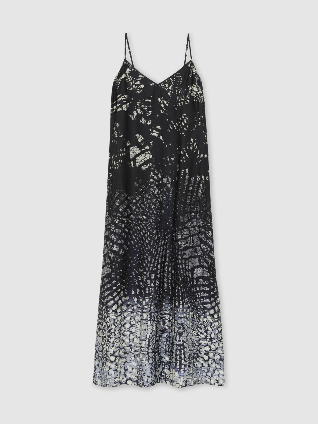 Printed Maxi Slip Dress in Navy | Reiss Women Premium