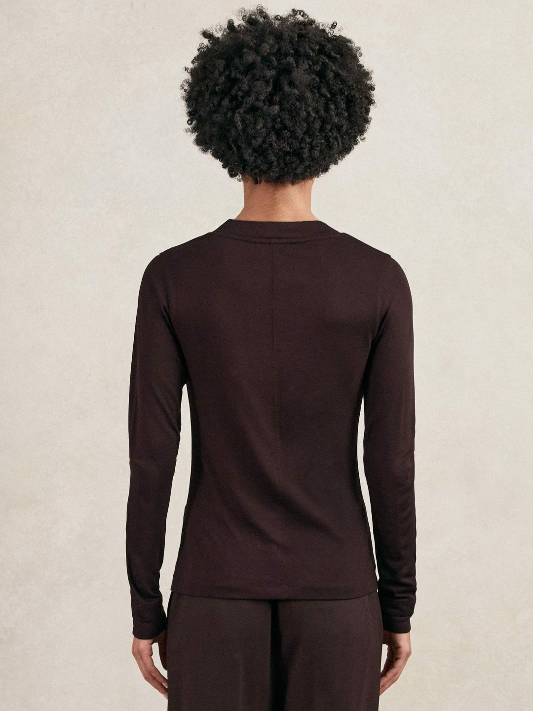 Jersey V-Neck Top in Plum | Reiss Women Featured