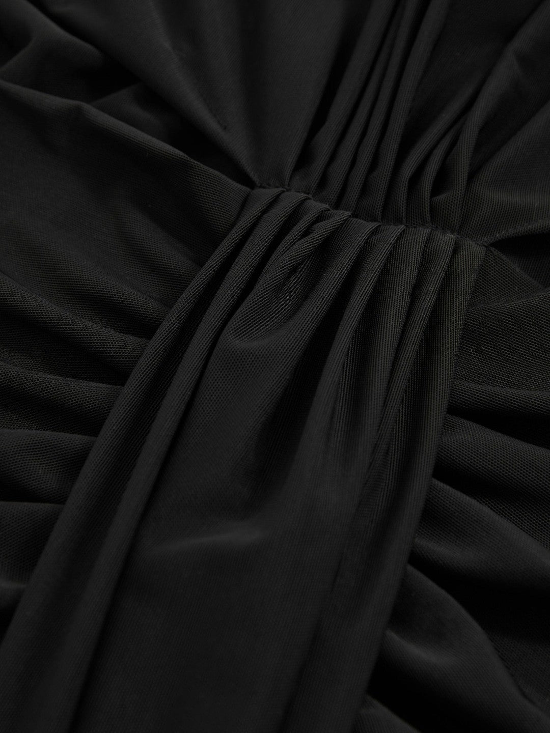 Petite Sheer Ruched Maxi Dress in Black | Reiss Women Best Seller