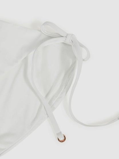 Side Tie Bikini Bottoms in White | Reiss Women Exclusive