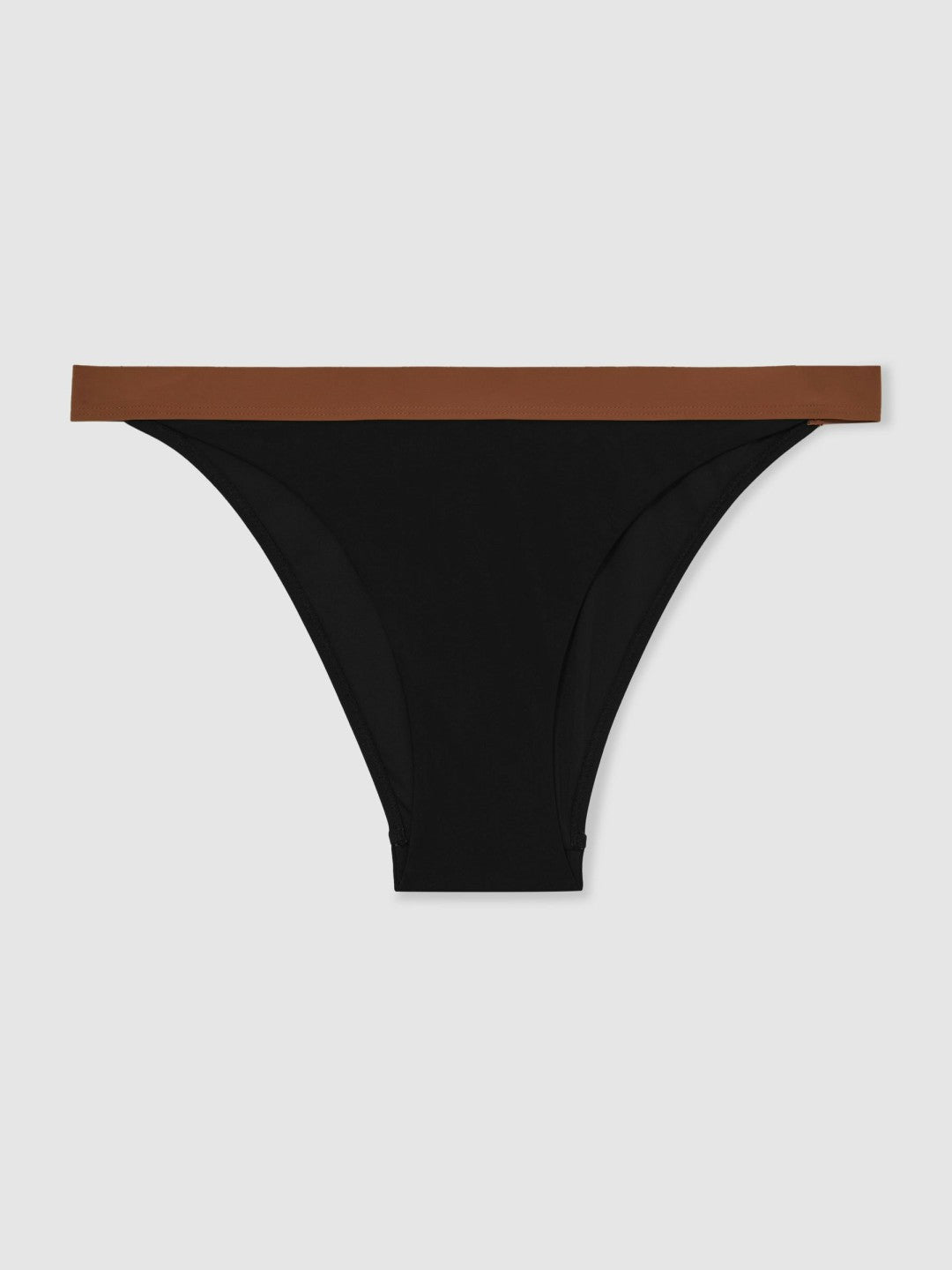 Contrast-Trim Bikini Bottoms in Black/Tan | Reiss Women Trending