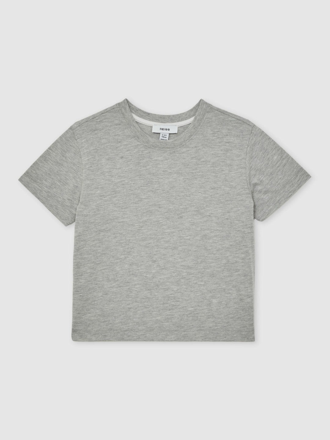 3-9 yrs Cotton-Blend Crew-Neck T-Shirt in Grey Marl | Reiss Children & Baby Exclusive