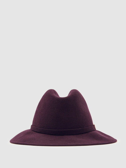Wool Fedora Hat in Burgundy | Reiss Women Signature