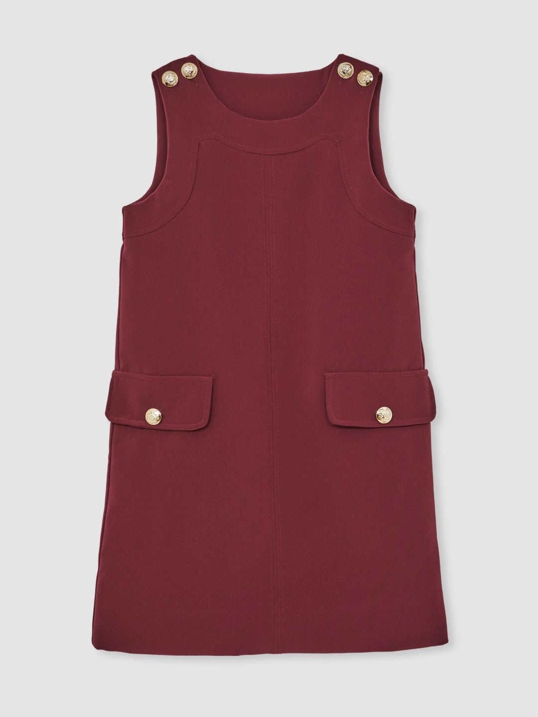 3-9 yrs Button-Detail Sleeveless Shift Dress in Berry | Reiss Children & Baby Popular
