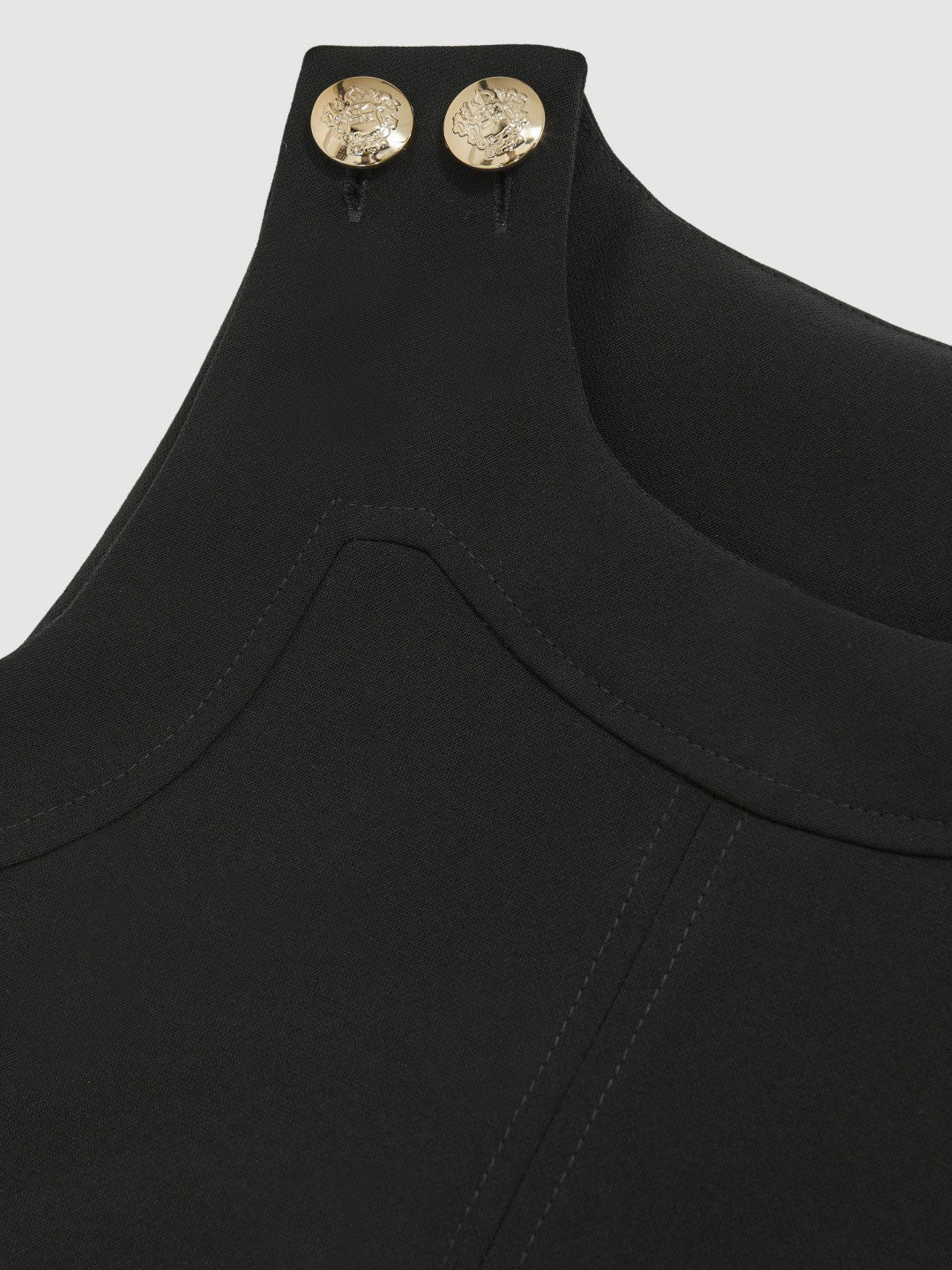13-14 yrs Button-Detail Sleeveless Shift Dress in Black | Reiss Children & Baby Recommended