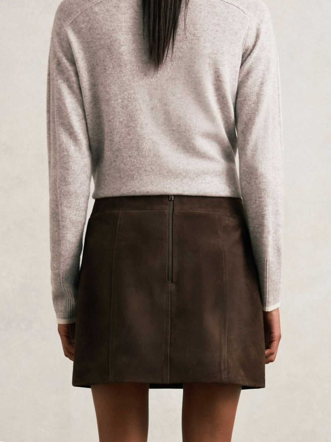 Mini Suede Patch Pocket Skirt in Chocolate Brown | Reiss Women Signature