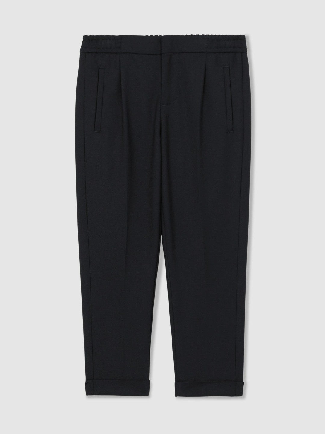 9-13 yrs Relaxed-Fit Pleated Tapered Trousers in Navy | Reiss Children & Baby Premium
