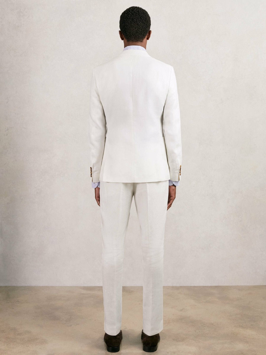 Slim Fit Lyocell Linen Single Breasted Suit Blazer in White | Reiss Men Trending