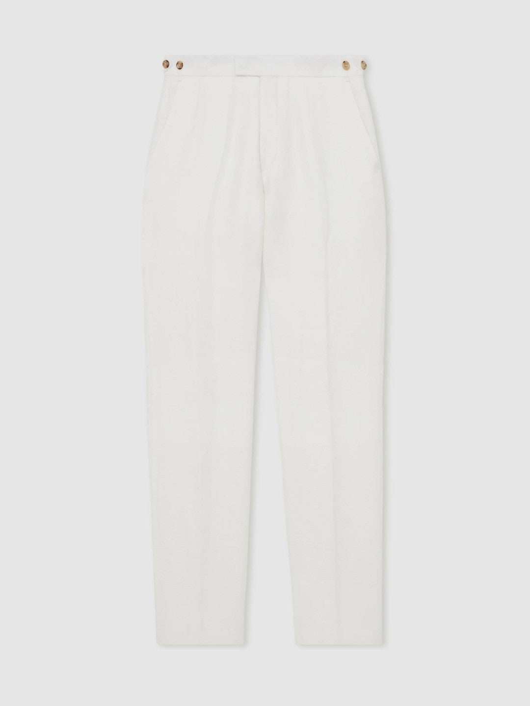 Slim Fit Lyocell Linen Suit Trousers in White | Reiss Men Exclusive