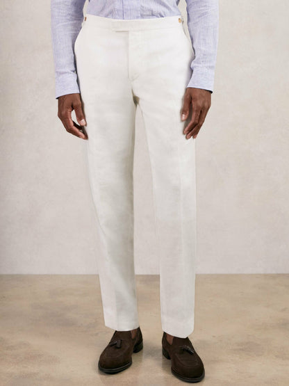 Slim Fit Lyocell Linen Suit Trousers in White | Reiss Men Exclusive