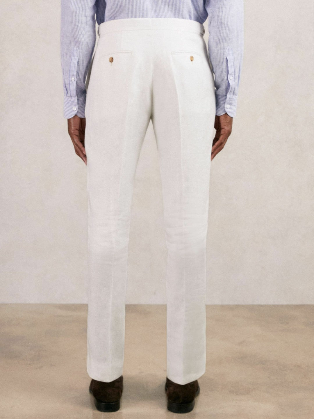 Slim Fit Lyocell Linen Suit Trousers in White | Reiss Men Exclusive