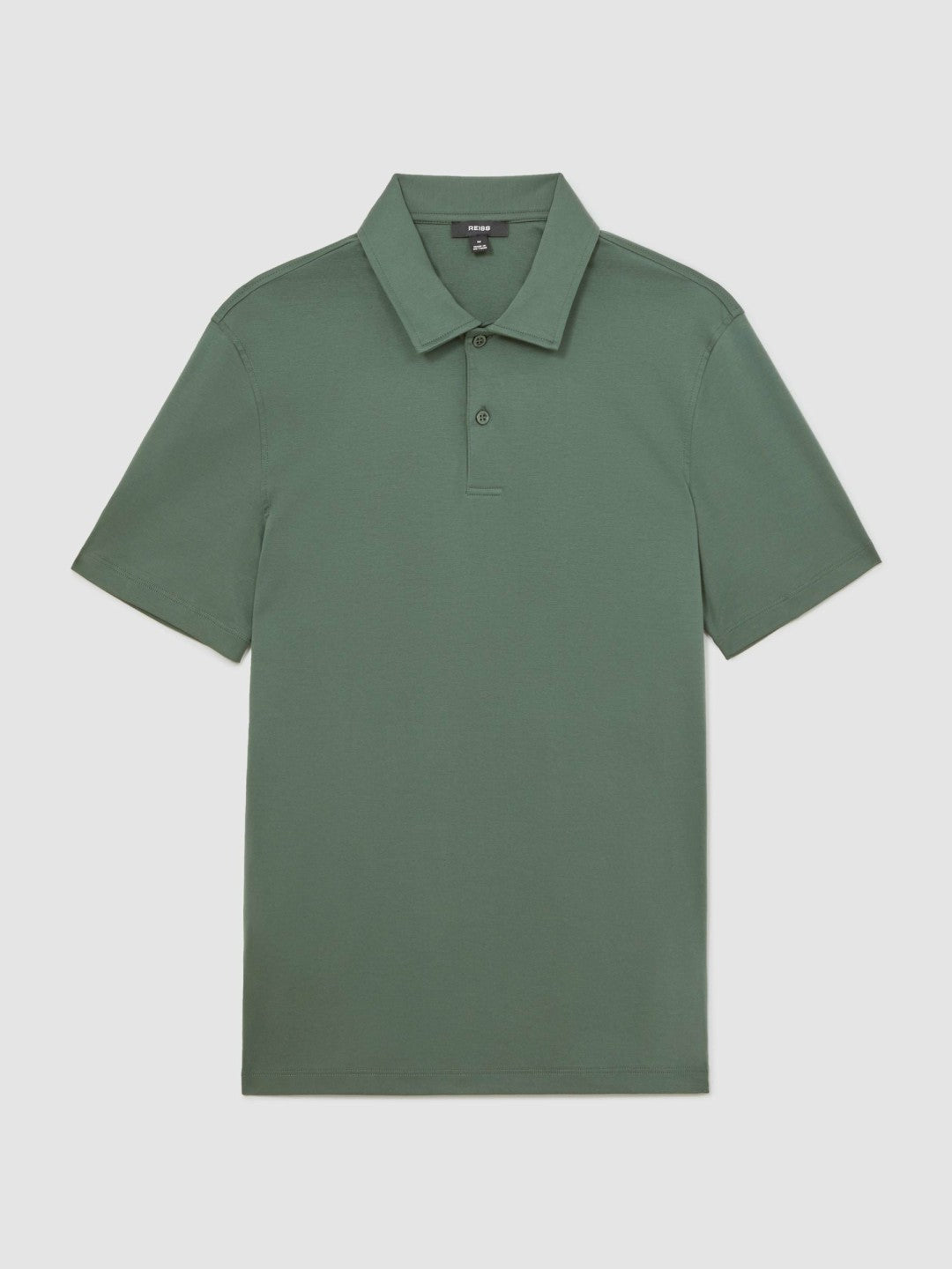 Cotton Short-Sleeve Polo Shirt in Kale Green | Reiss Men Exclusive