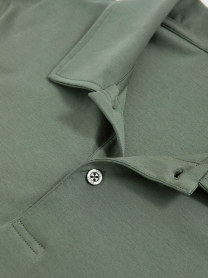 Cotton Short-Sleeve Polo Shirt in Kale Green | Reiss Men Exclusive