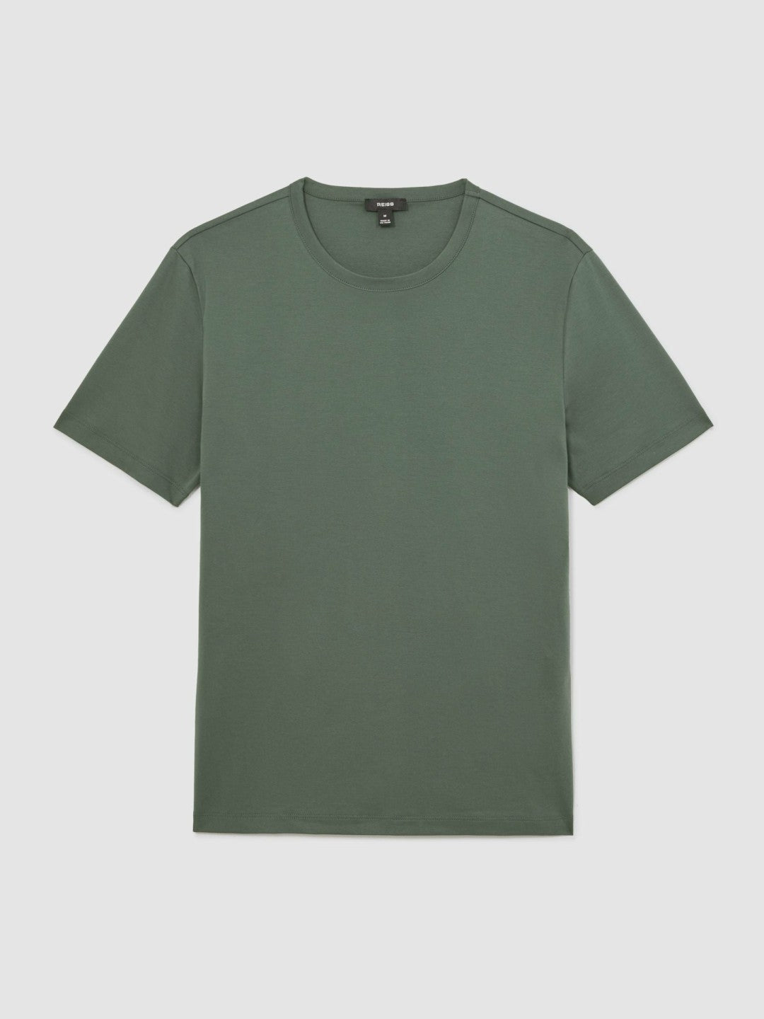 Airwater-Cotton Crew-Neck T-Shirt in Kale Green | Reiss Men Featured