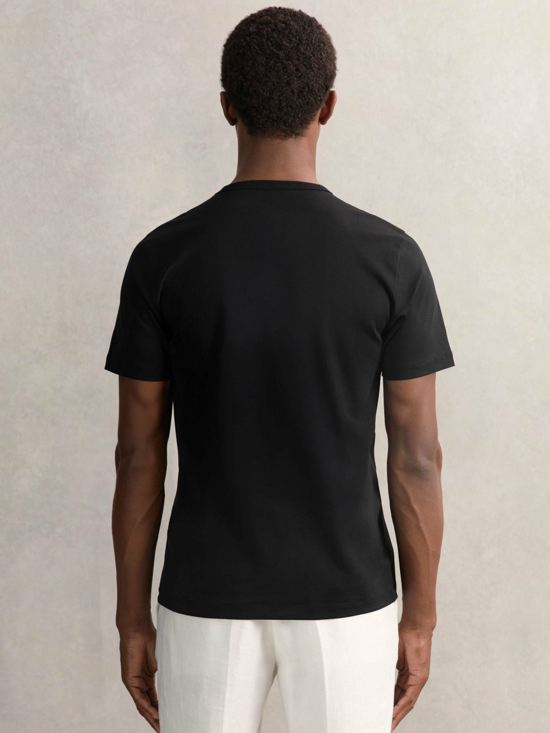 Airwater-Cotton Crew-Neck T-Shirt in Black | Reiss Men Featured