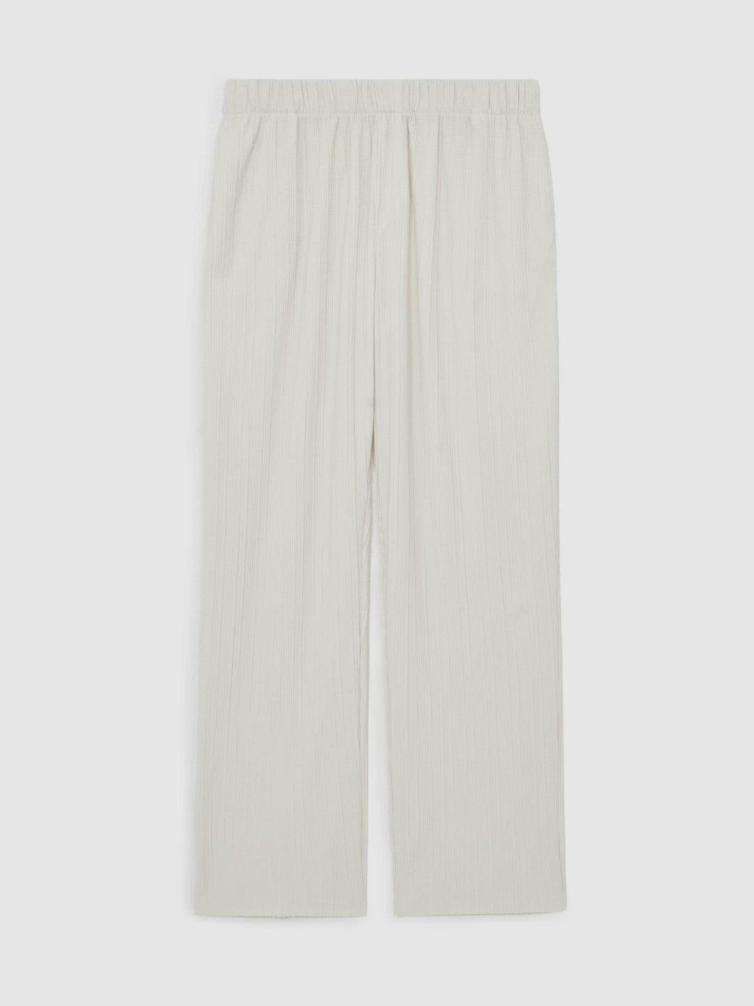 Plissé Wide Leg Trousers in Off White | Reiss Men Popular
