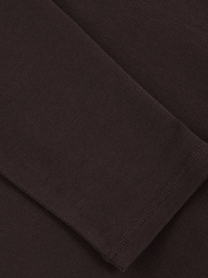 Cotton Crew-Neck Long-Sleeve T-Shirt With Stretch in Plum Purple | Reiss Women Exclusive