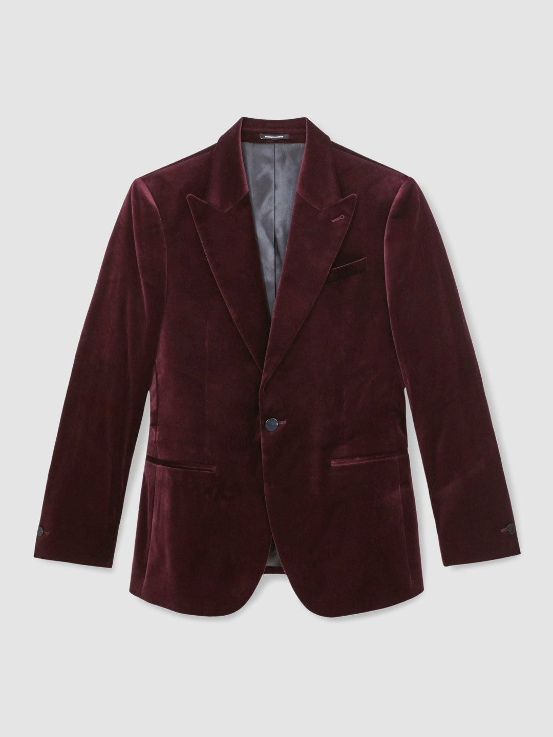 Single-Breasted Velvet Blazer Regular-Fit in Bordeaux | Reiss Men Trending