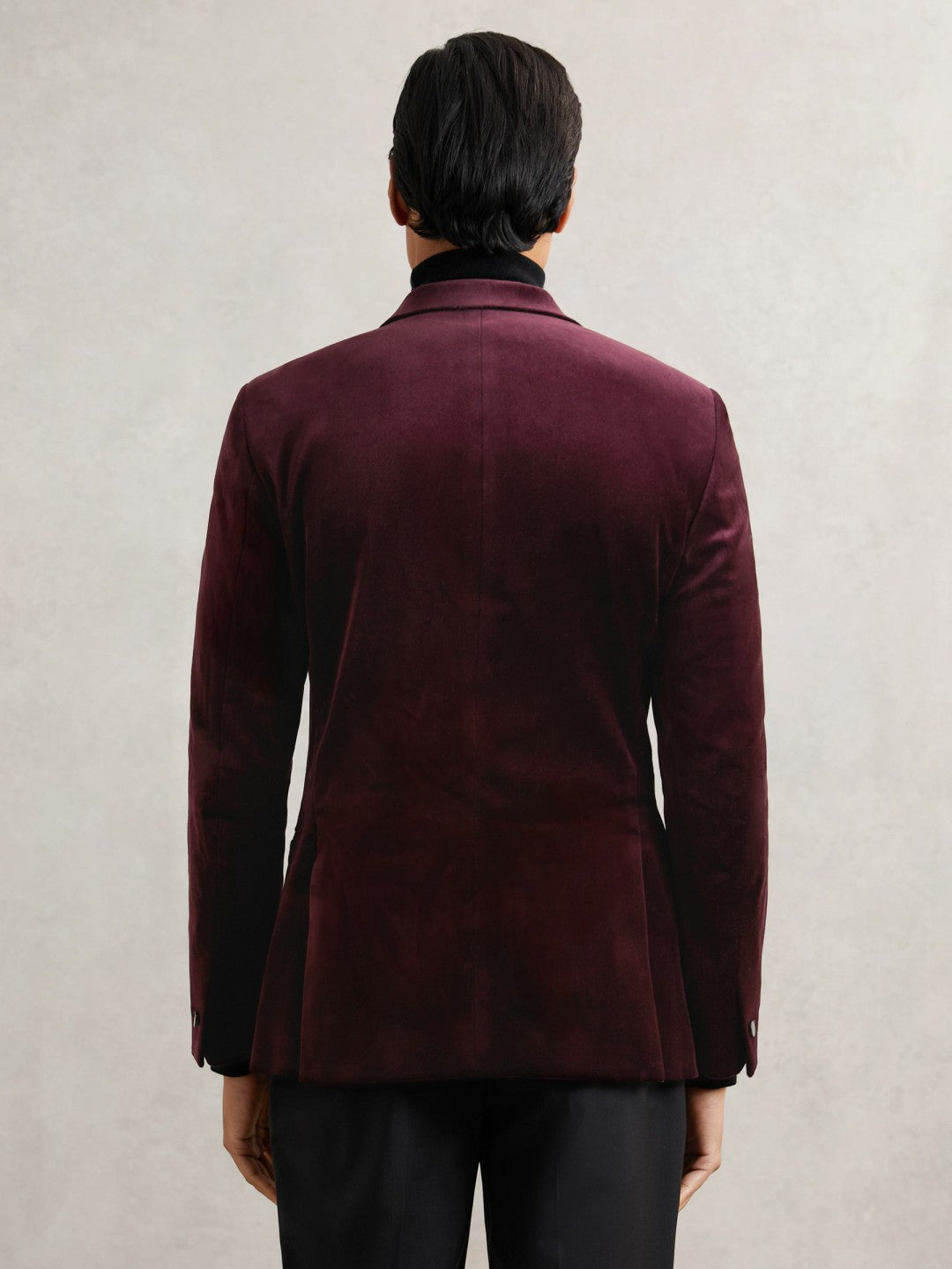 Single-Breasted Velvet Blazer Regular-Fit in Bordeaux | Reiss Men Trending