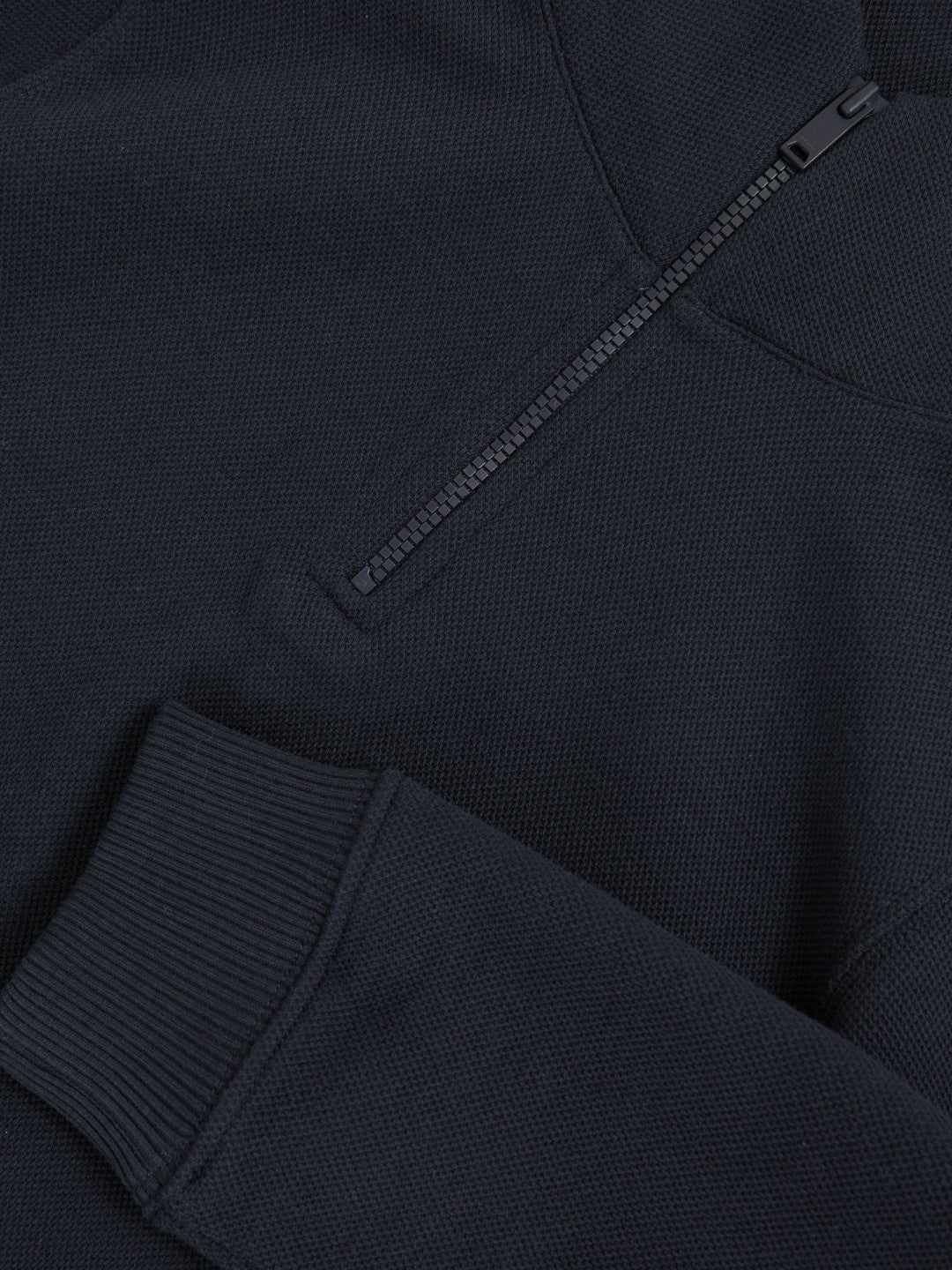 3-9 yrs Textured Half-Zip Sweatshirt with Cotton in Navy | Reiss Children & Baby Featured