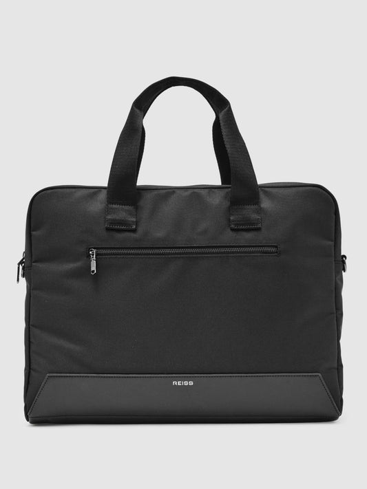 Woven Briefcase in Black | Reiss Men Popular