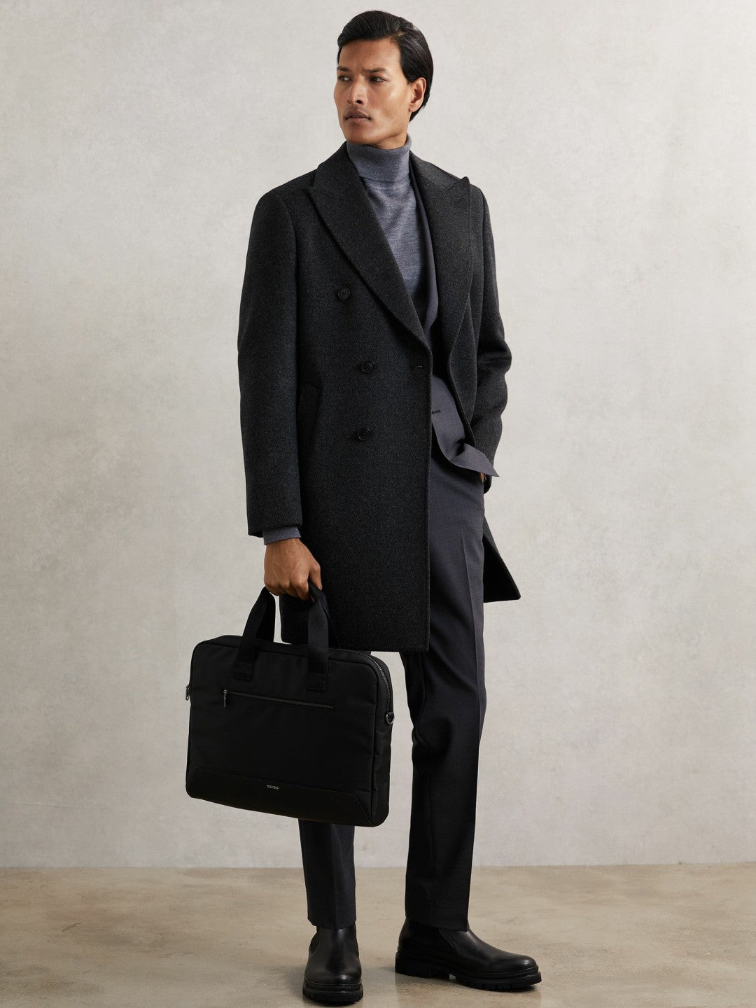 Woven Briefcase in Black | Reiss Men Popular