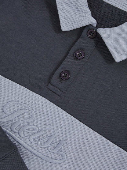 3-9 yrs Cotton Logo-Embroidery Rugby Polo Shirt in Airforce Blue/Navy Blue | Reiss Children & Baby Premium