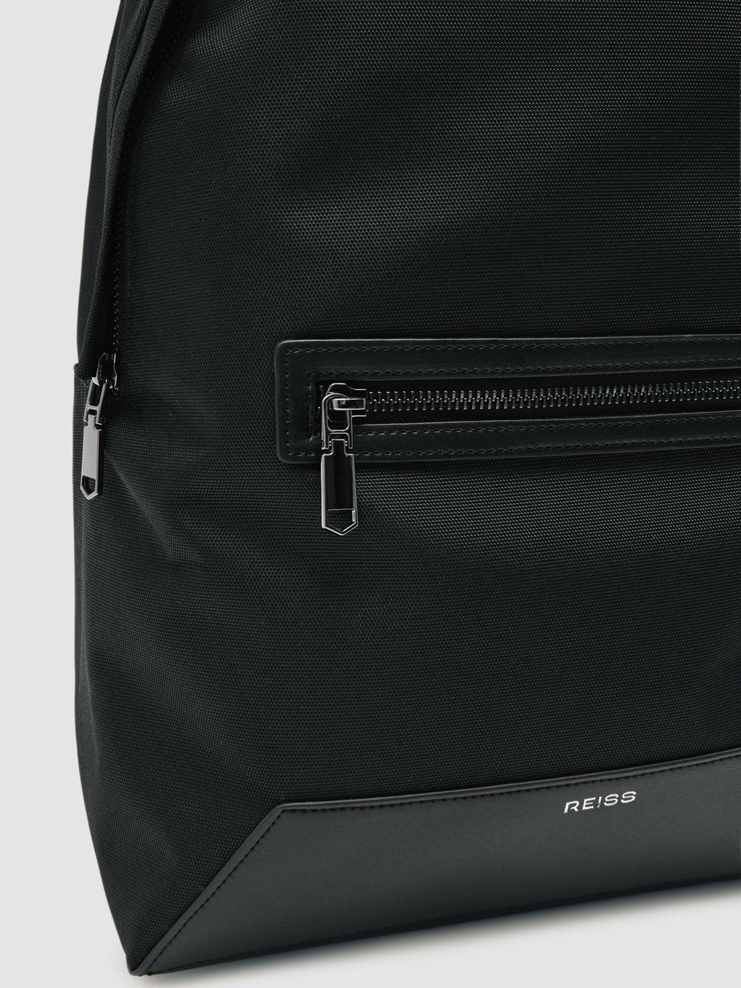 Woven Zipped Backpack in Black | Reiss Men Best Seller