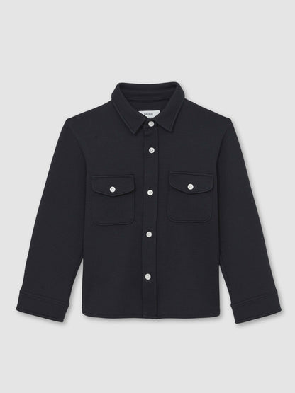 3-9 yrs Waffle-Textured Twin-Pocket Overshirt in Navy | Reiss Children & Baby Signature