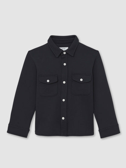 9-13 yrs Waffle-Textured Twin-Pocket Overshirt in Navy | Reiss Children & Baby Best Seller