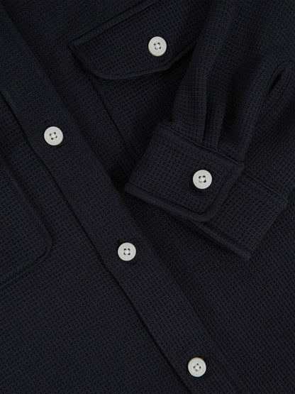 9-13 yrs Waffle-Textured Twin-Pocket Overshirt in Navy | Reiss Children & Baby Best Seller