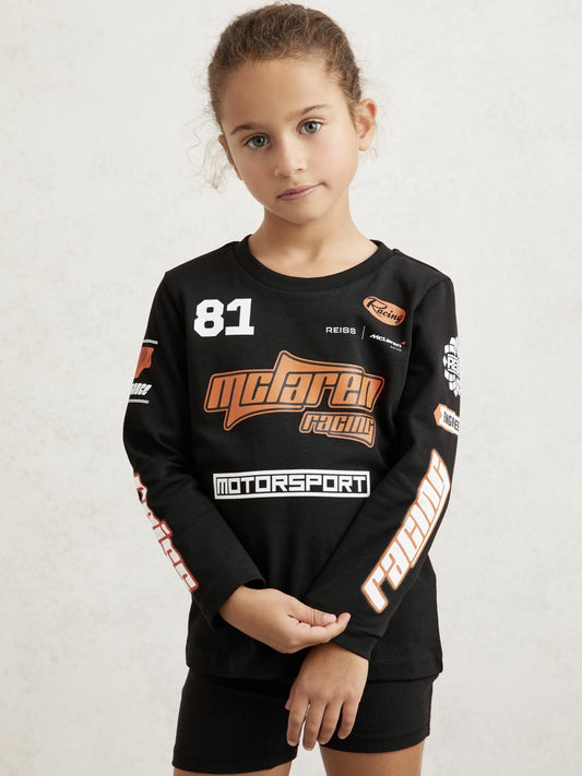 9-13 yrs McLaren F1 Team Cotton Logo T-Shirt Unisex Fit in Black | Reiss Children & Baby Exclusive