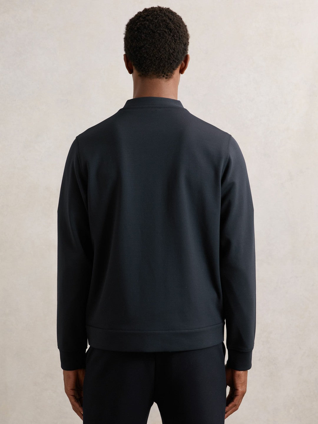 V-Neck Interlock Jersey Cardigan in Navy | Reiss Men New