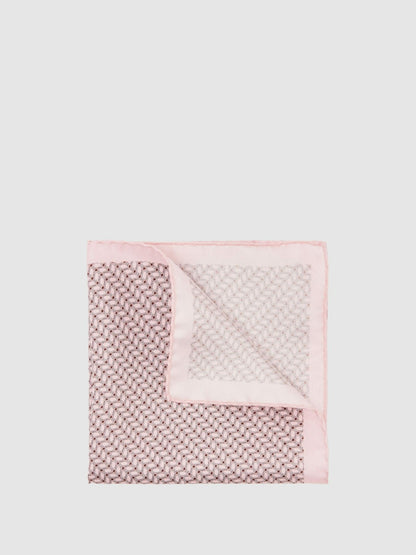 Geo Chain Detail Pocket Square in Soft Pink | Reiss Men Recommended