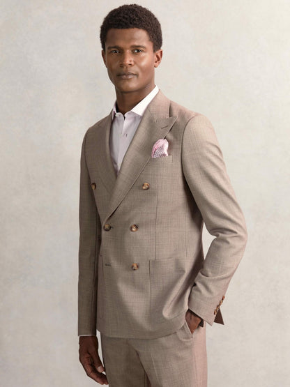 Geo Chain Detail Pocket Square in Soft Pink | Reiss Men Recommended