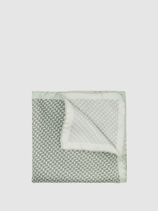 Geo Chain Detail Pocket Square in Sage | Reiss Men Trending