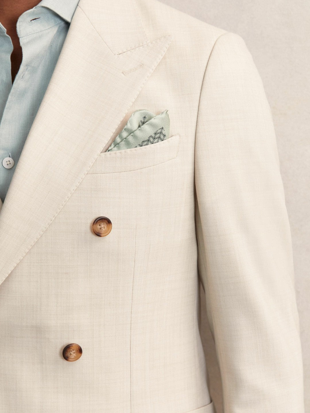 Geo Chain Detail Pocket Square in Sage | Reiss Men Trending