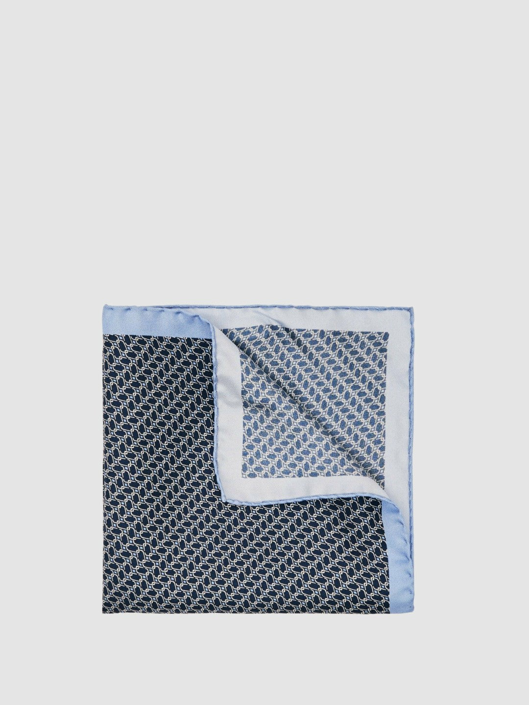 Geo Chain Detail Pocket Square in Navy | Reiss Men Premium