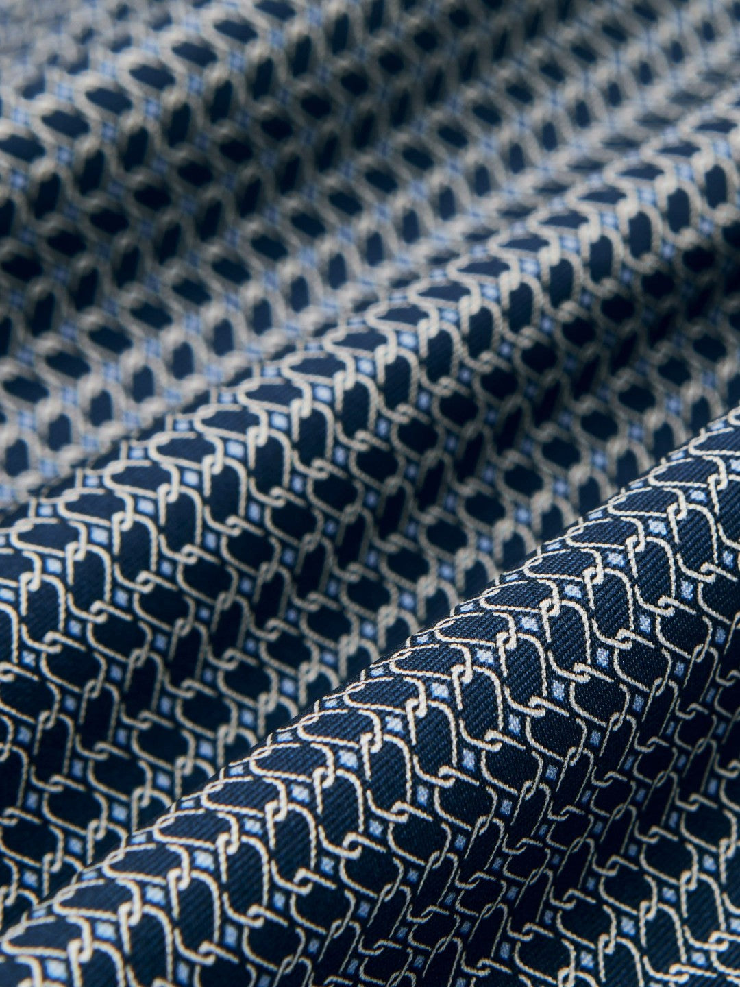 Geo Chain Detail Pocket Square in Navy | Reiss Men Premium