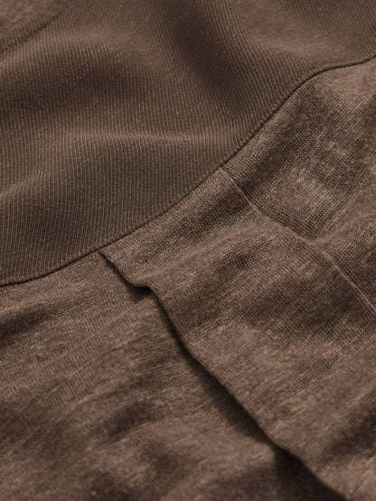Linen V-Neck T-Shirt in Brown | Reiss Women Best Seller