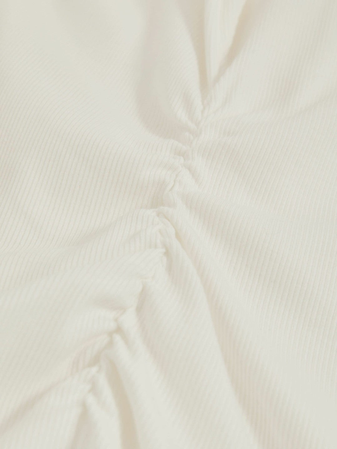 Stretch-Cotton Ruched Ribbed T-Shirt in White | Reiss Women Featured