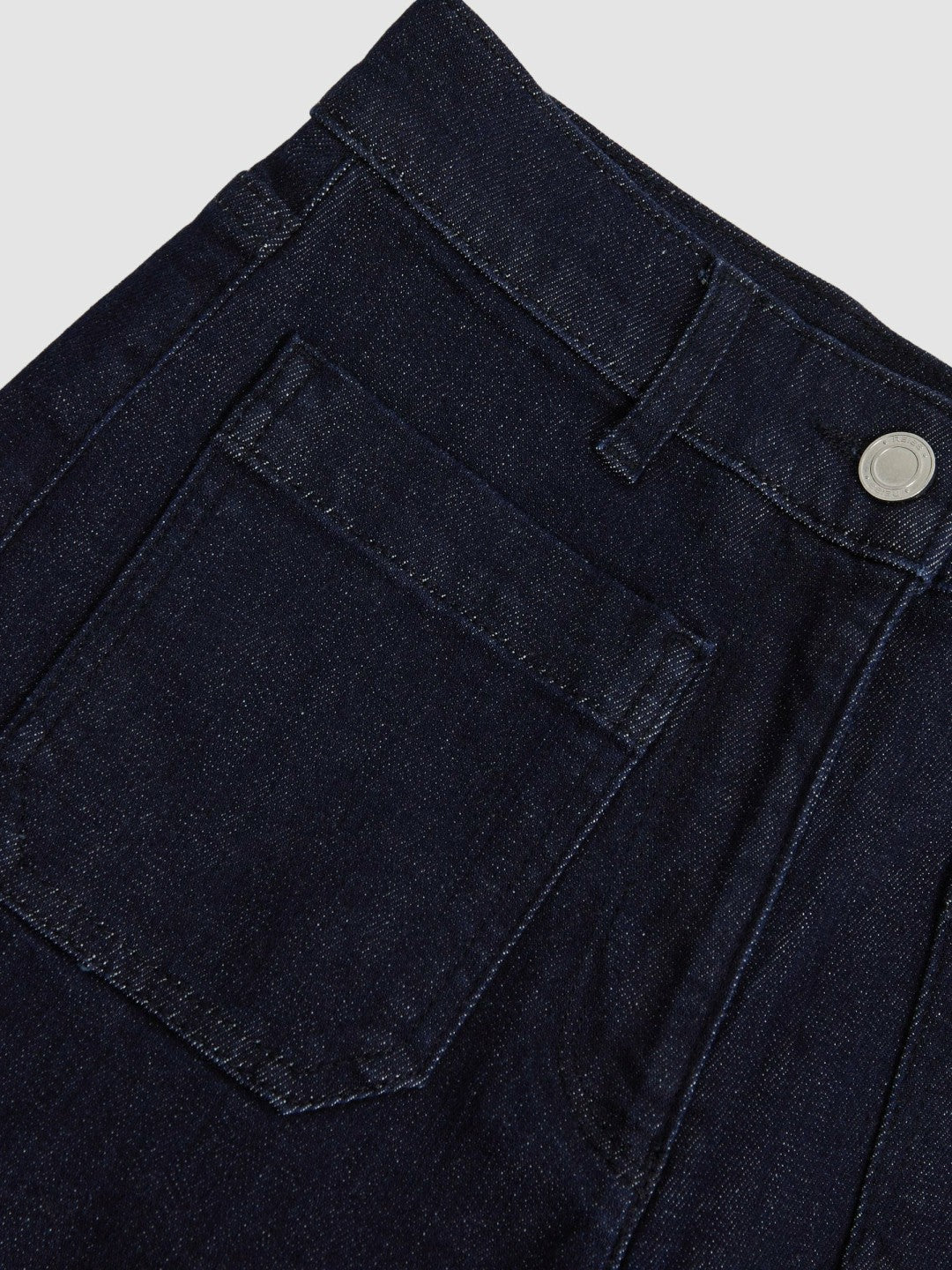 Petite Patch Pocket Wide Leg Jeans in Dark Blue | Reiss Women Premium